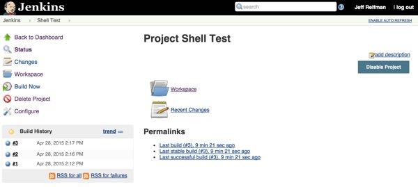 Jenkins Project Page
