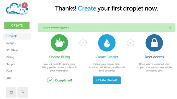 Digital Ocean Create your droplet
