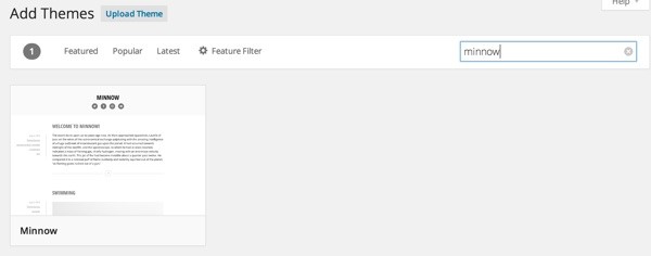 Add the Minnow Theme to WordPress