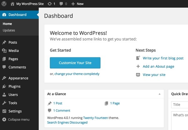 WordPress Dashboard