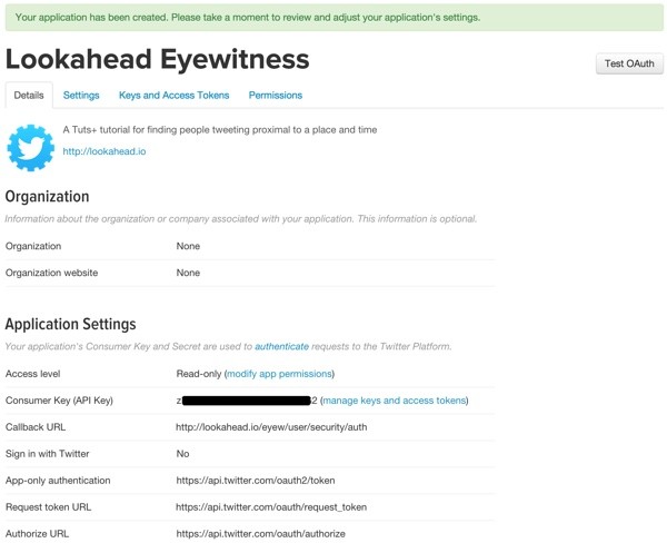 Twitter App Eyewitness Details