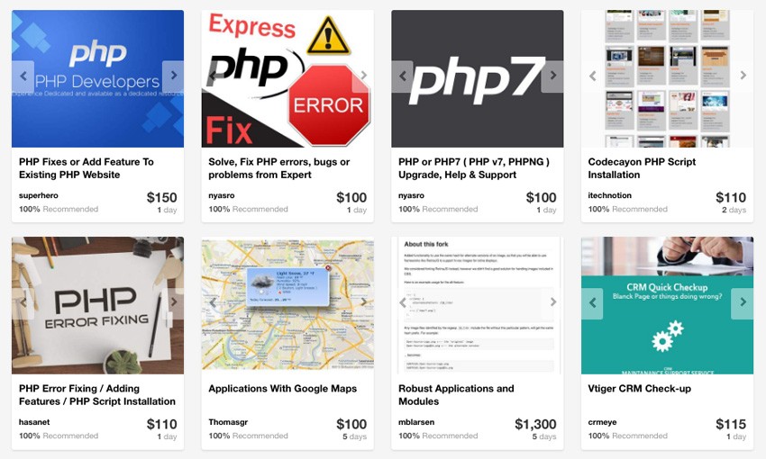 PHP service providers on Envato Studio