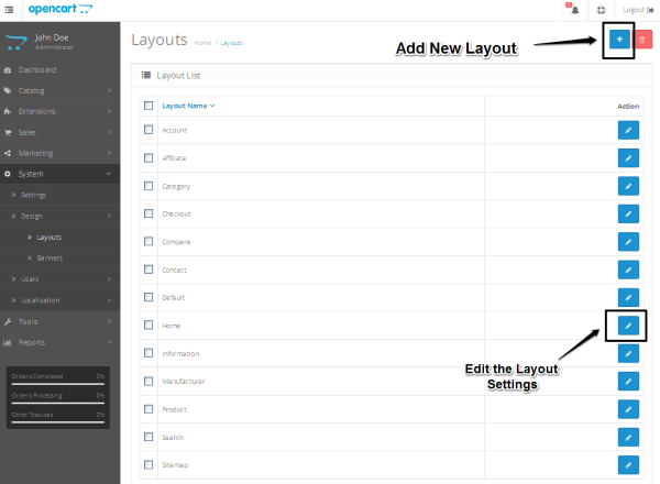 Layout Listing