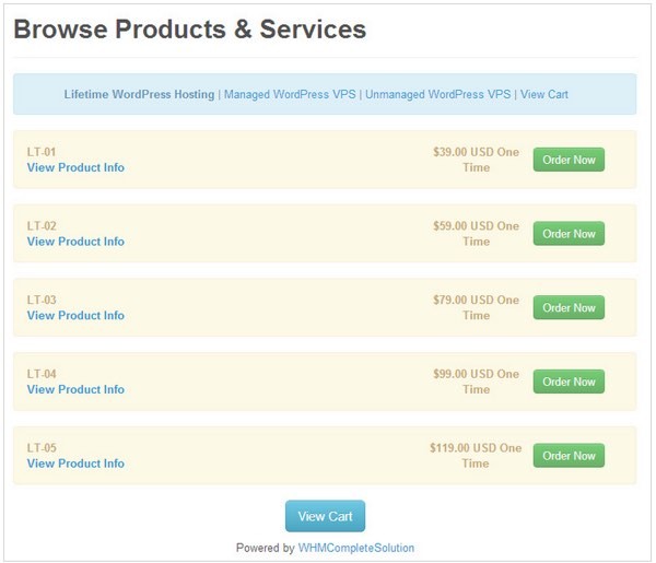 Nodekis Lifetime of WordPress Hosting Promotion Pricing Levels