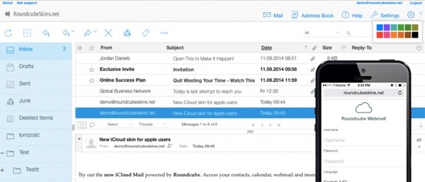 Roundcube iCloud Skin