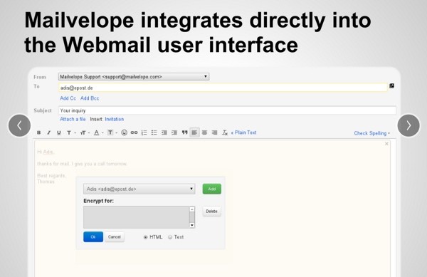 PGP Encryption in the Browser with Mailvelope