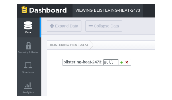 Firebase Dashboard screen