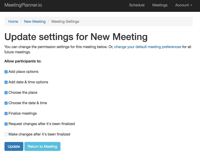 Build Your Startup Advanced Scheduling - Meeting Settings