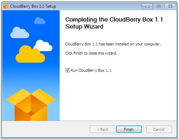 CloudBerry Box Setup Wizard Complete