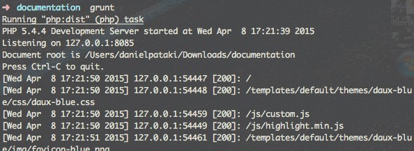 Running Grunt with Dauxio