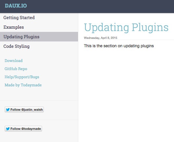 Folder names and sections in Dauxio