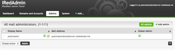 iRedMail Administration Admins
