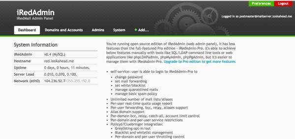 iRedMail Administration Dashboard
