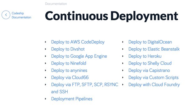 Codeship Continuous Deployment Documentation