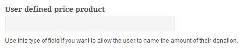 User Defined Price Field
