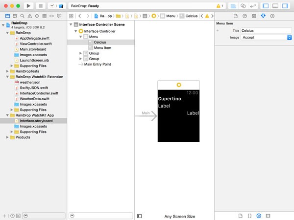 Configuring a Menu Item