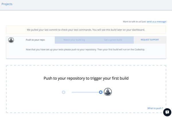 Codeship Push Your Repository to Trigger Your First Build