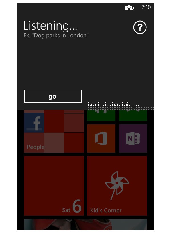 Dialog Provided by Windows Phone for Using Voice Commands