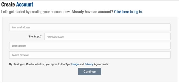 Tynt Sign Up