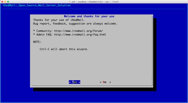 iRedMail Installation Welcome