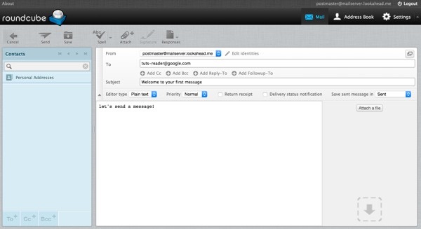 Roundcube Send Mail