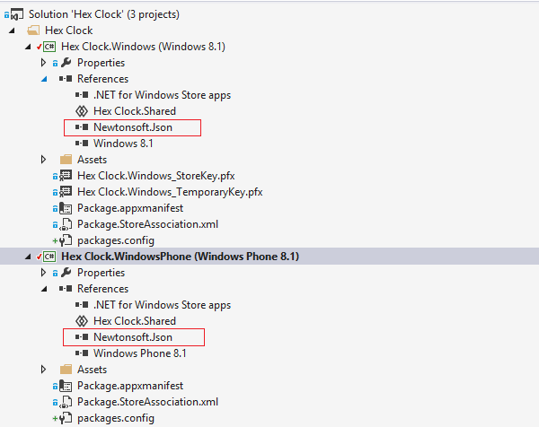 Adding same assembly reference to both projects