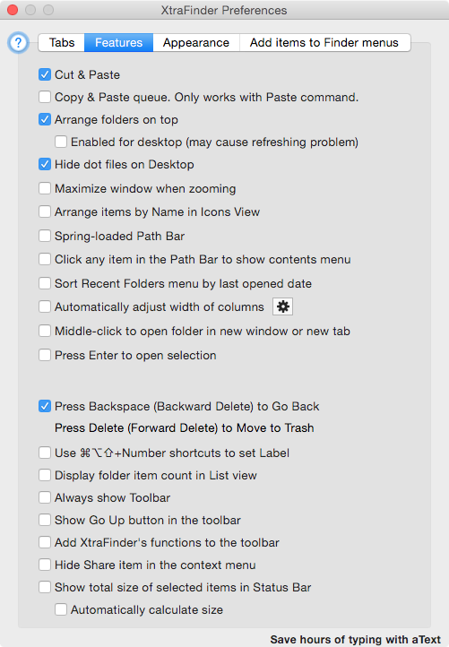 xtrafinder preferences