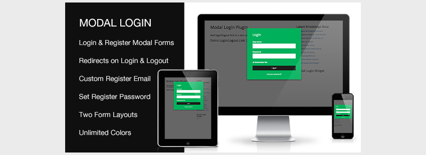 Modal Login Register Forgotten WordPress Plugin