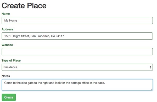 Meeting Planner Manually Add Place