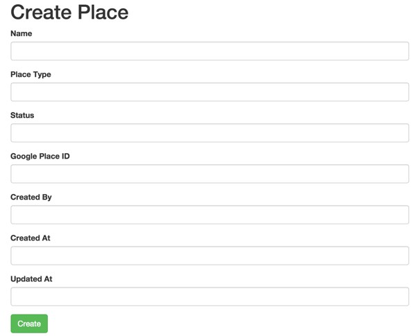 Create Place The Default Yii2 Form