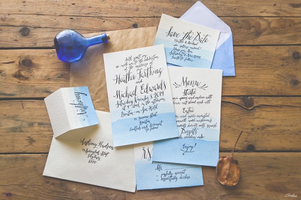 Wedding calligraphy suite by Catherine Dawes