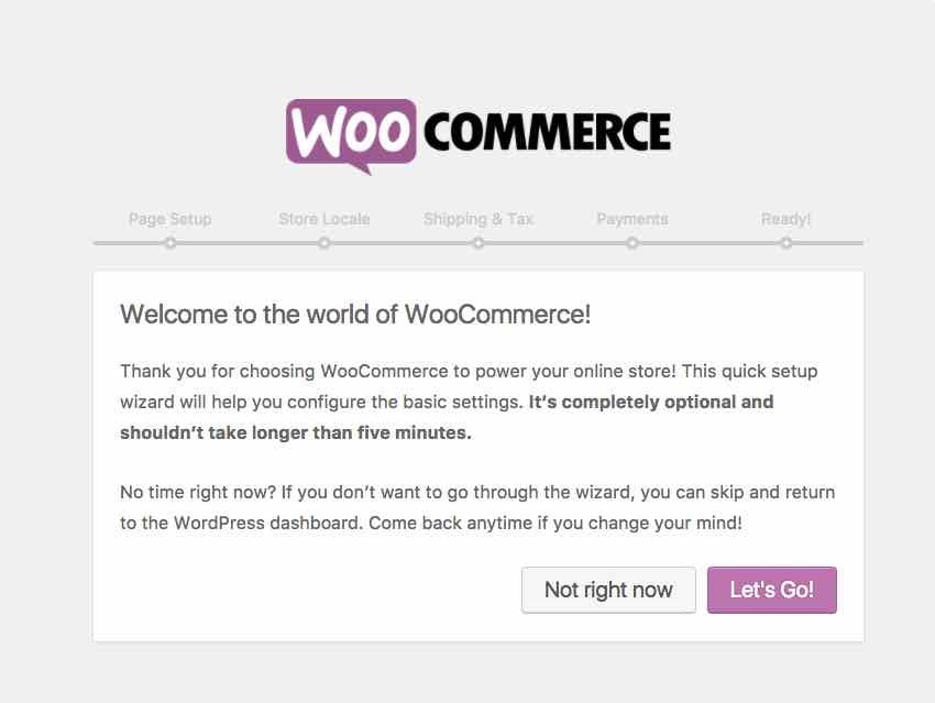 Setting up WooCommerce