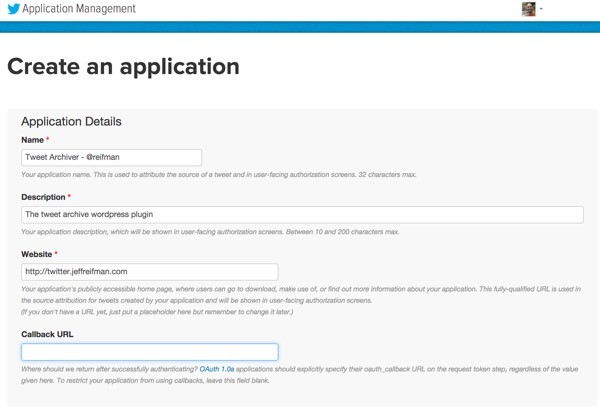 Create a Twitter Application
