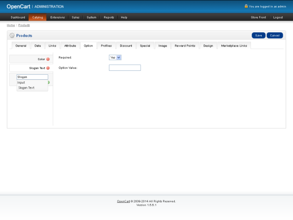 Assign Slogan Option to the Product