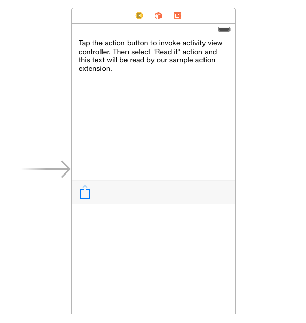 User interface of containing application