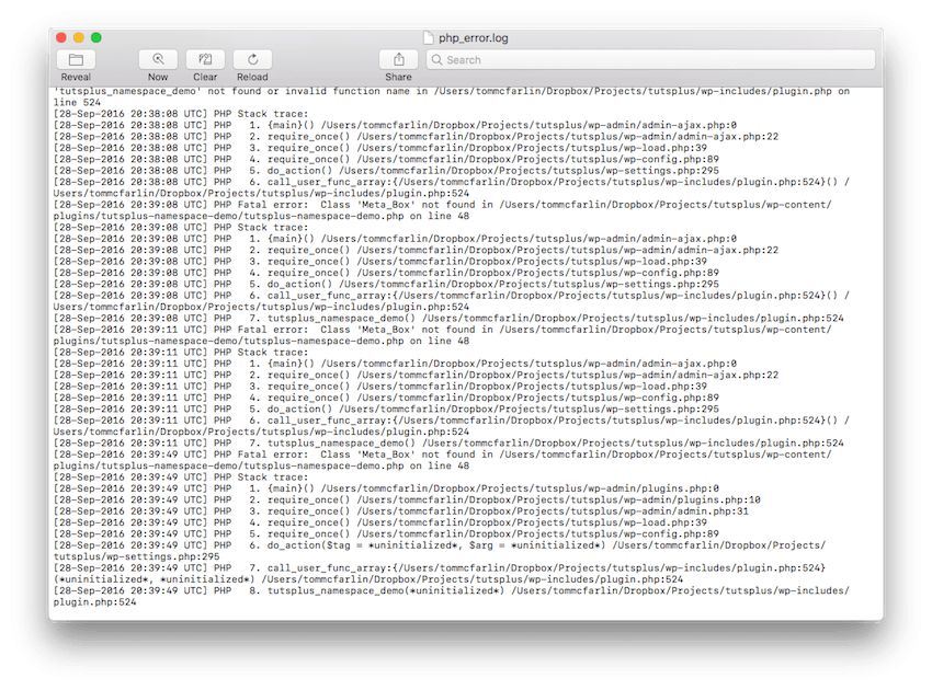 PHP Errors when loading namespaced code