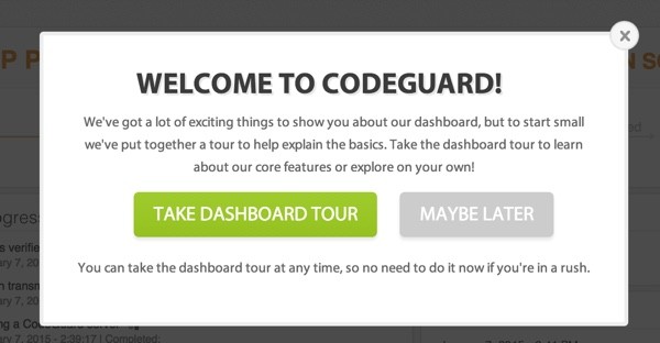 CodeGuard Take the Dashboard Tour