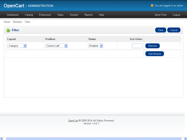 Assign Filter Module to Category Layout