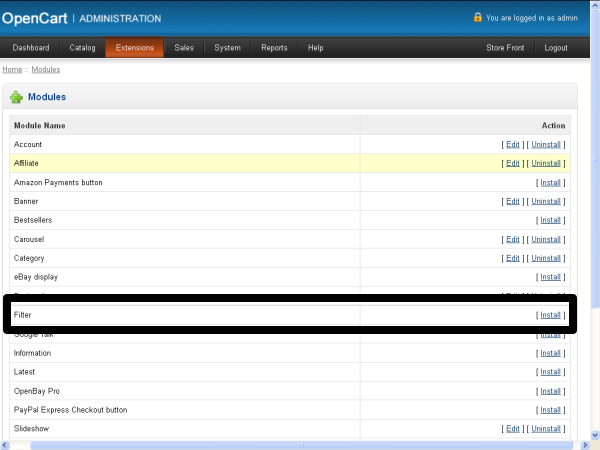 Enable the Filter Module