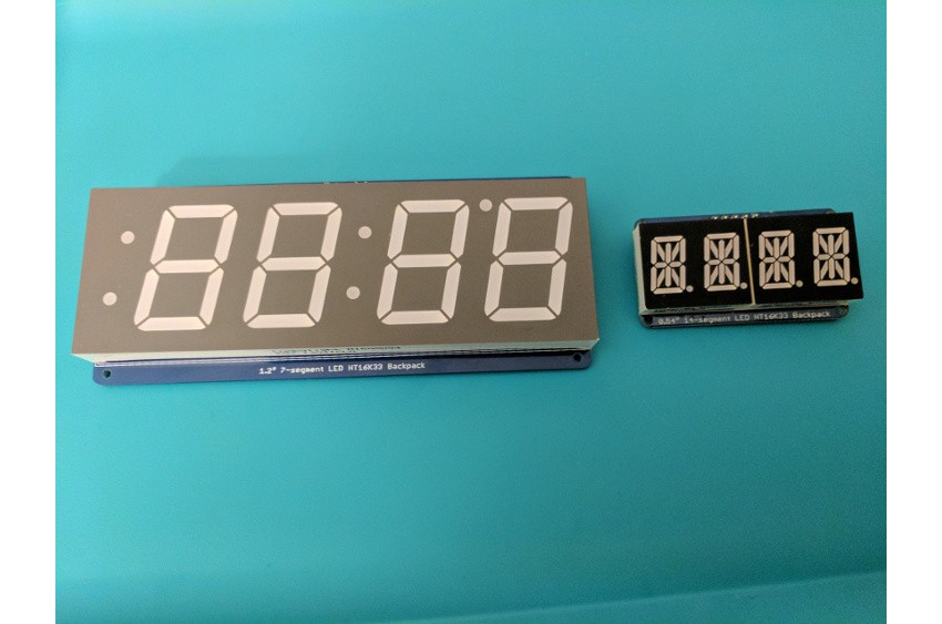 7-segment and 14-segment HT16K33 backpack displays