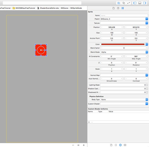 SKNode Inspector of color sprite