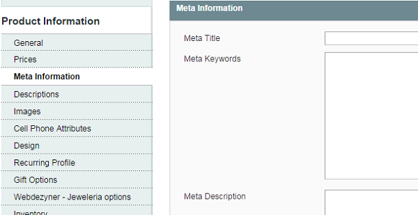 Enter page title and meta description for product pages