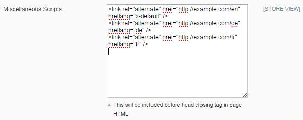 Miscellaneous Scripts field in Magento