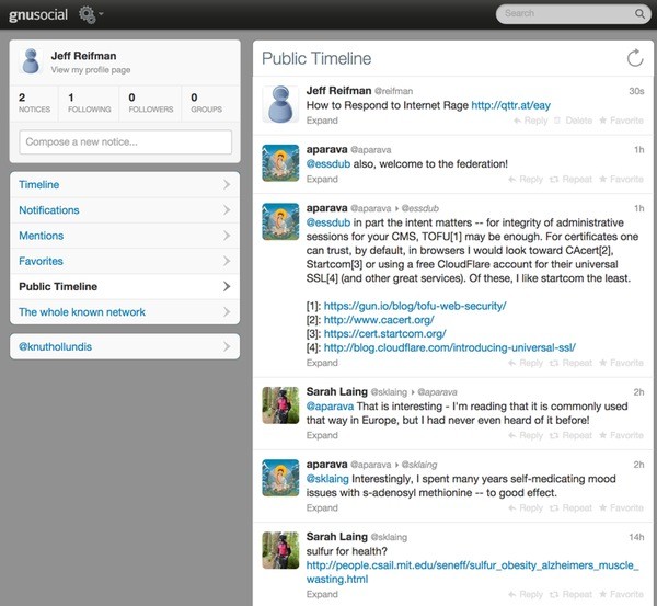 The GNU Social Timeline