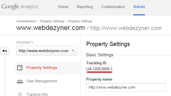 Google Analytics Property Settings