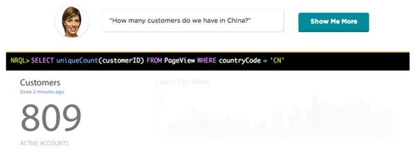 New Relic Insights How many customers in a geography