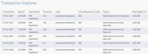 New Relic Insights Transaction Explorer