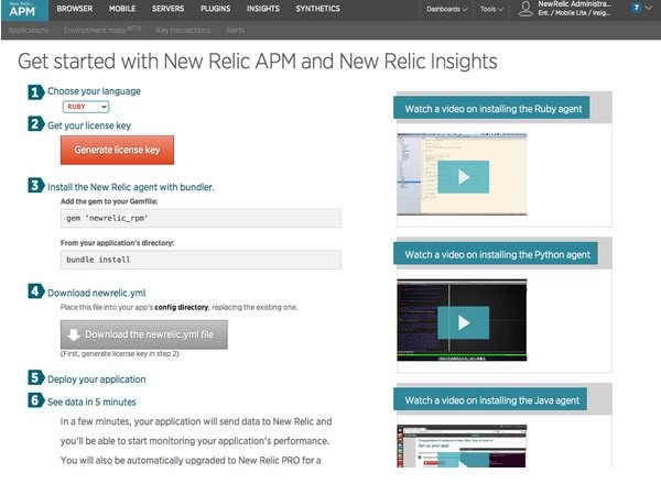 Setting Up New Relic