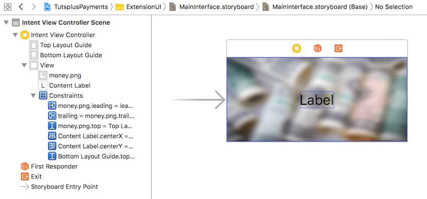 Storyboard showing the new IntentsUI view