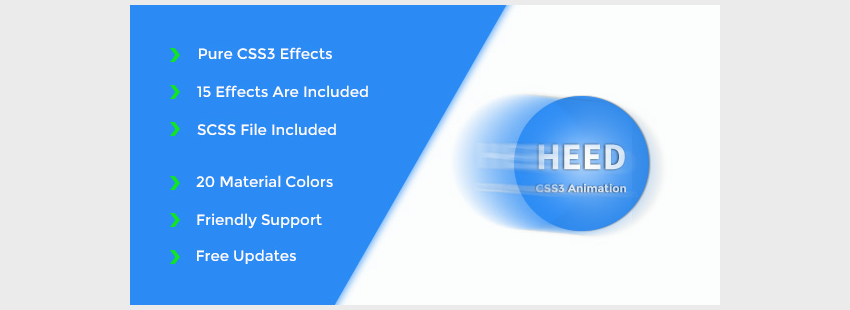 Heed - Pure CSS3 Animation Effects